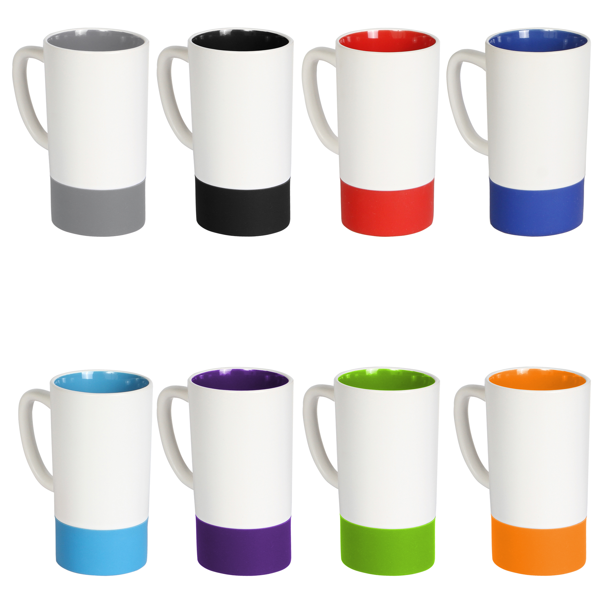 TAZA CERAMICA CON MANGA DE SILICON E INTERIOR A COLOR E523